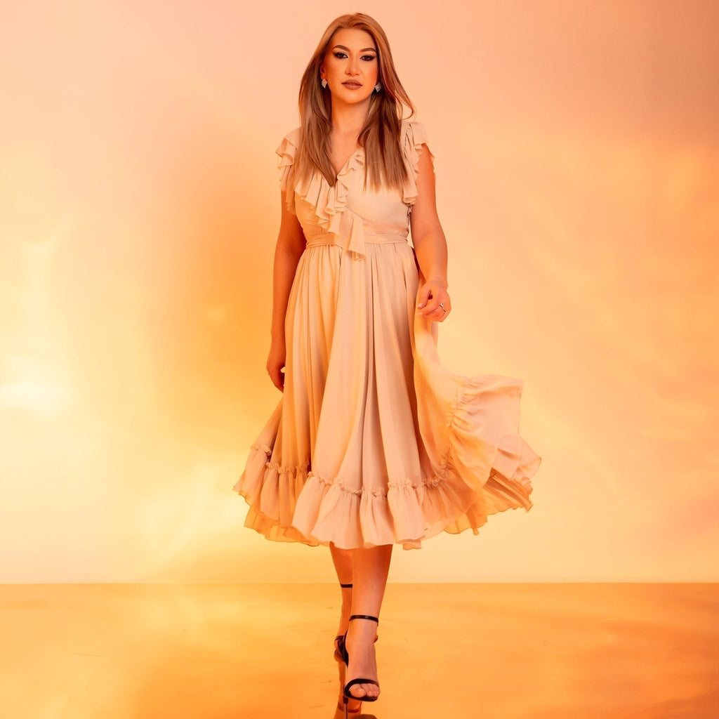 Rochie crem din voal Aria Carolina D