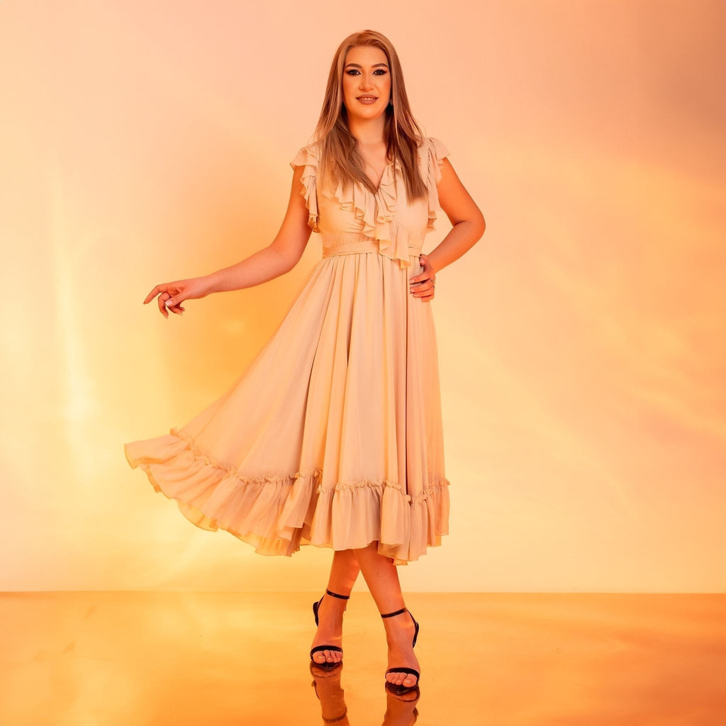 Rochie crem din voal Aria Carolina D