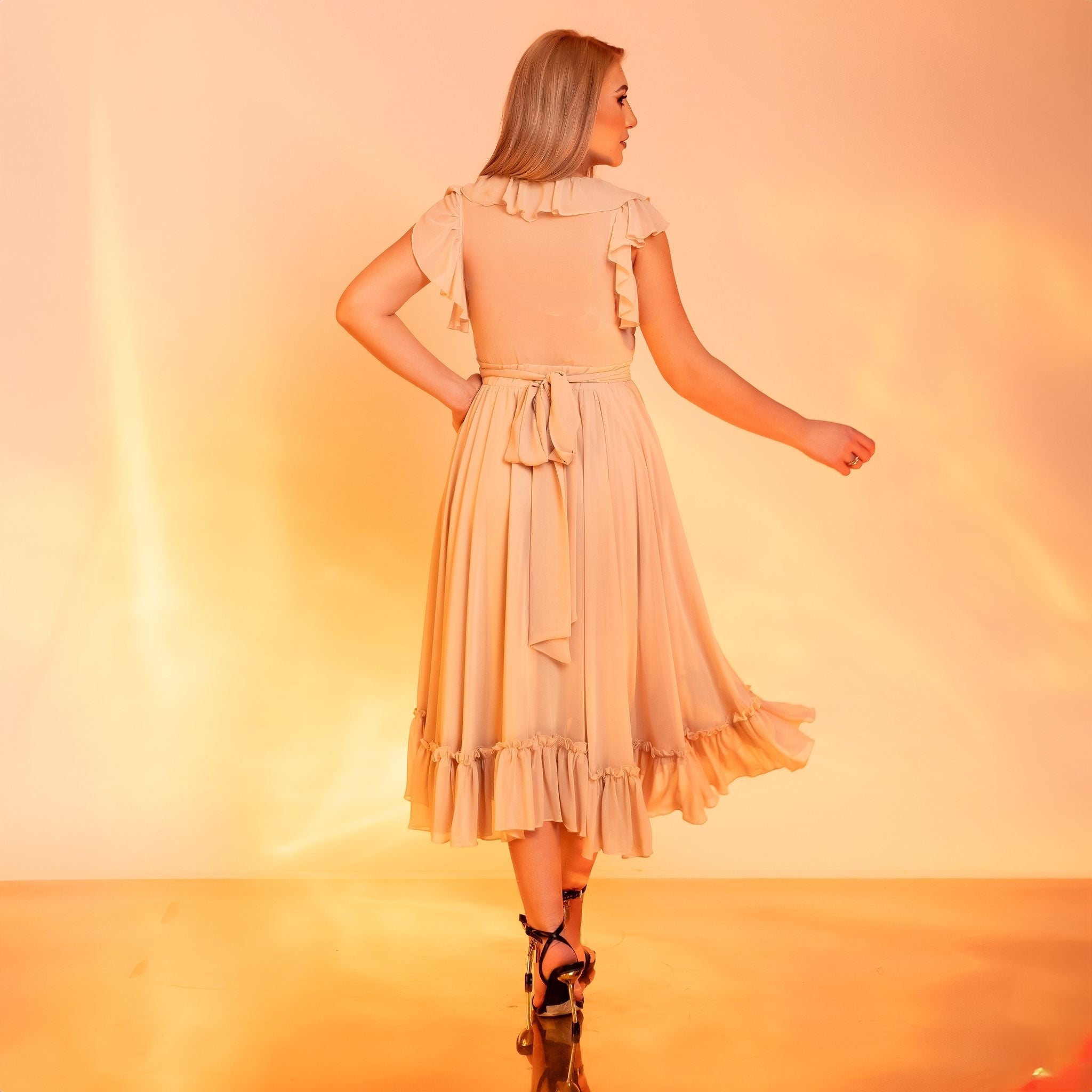 Rochie crem din voal Aria Carolina D