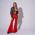 Pantaloni modelatori rosii evazati Liquid Carolina D