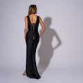 Rochie lunga cu trena din lycra si spate gol cu snur Killing Dress Carolina D