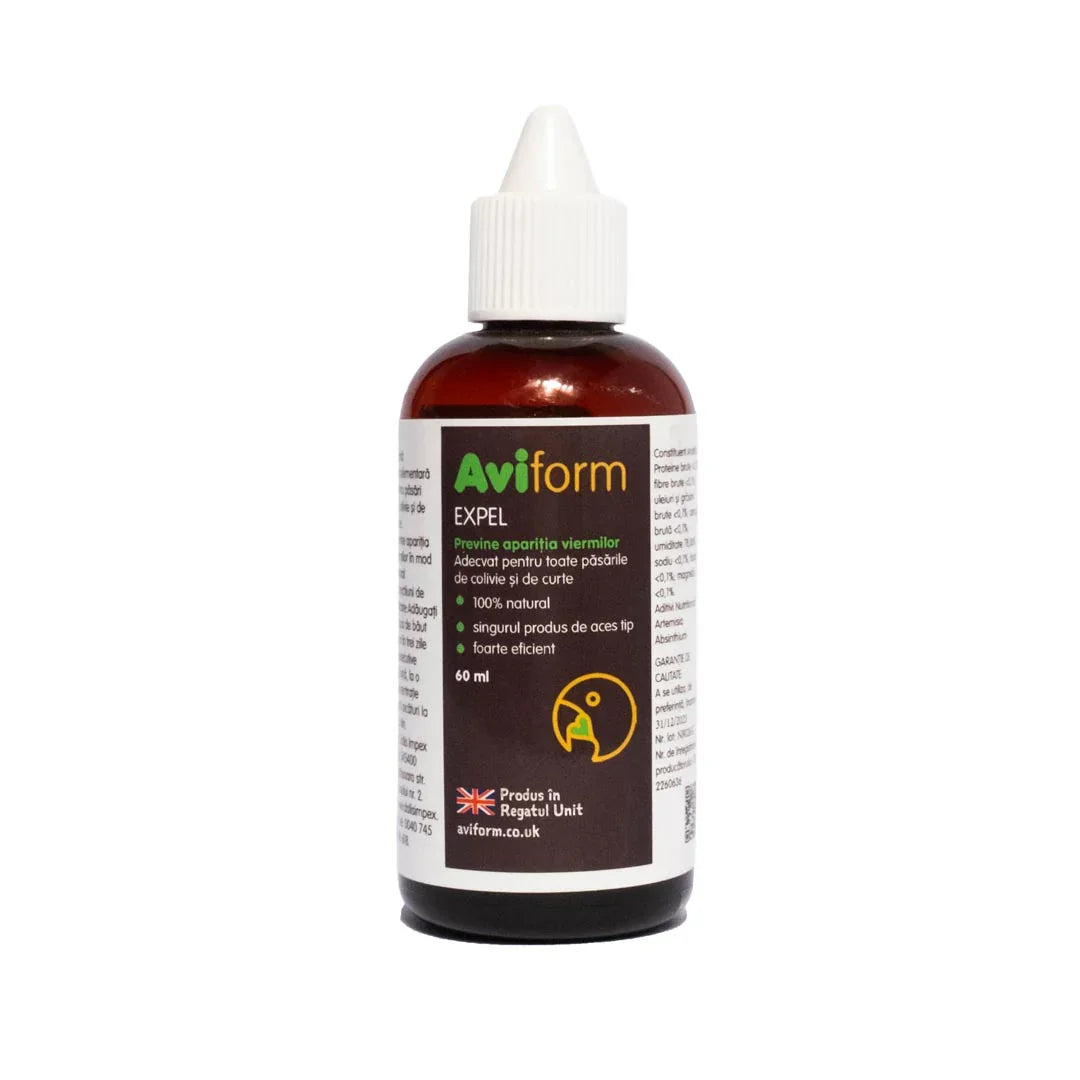 Aviform Expel supliment natural antiparazitar intestinal pentru păsări 60 ml DalisPet