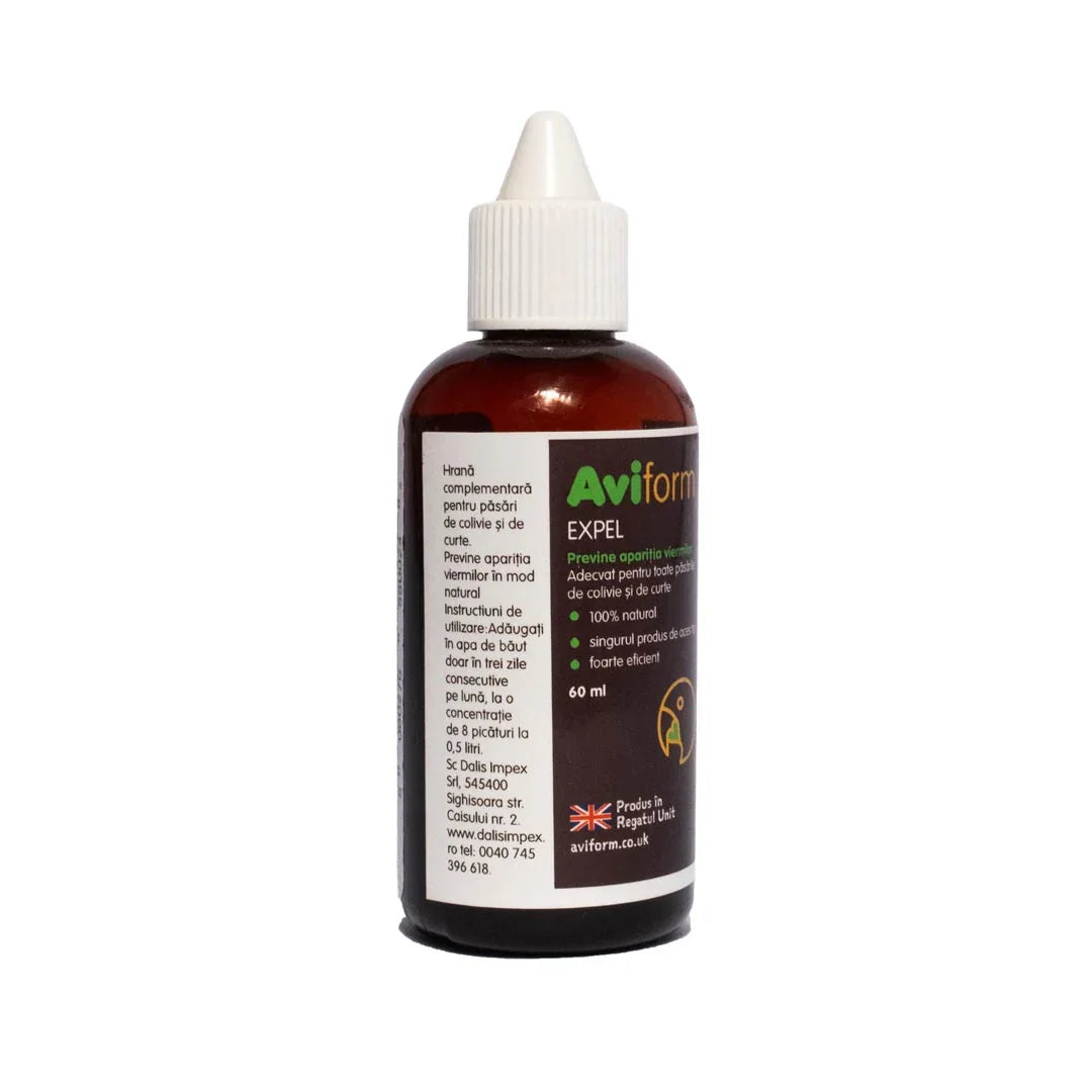 Aviform Expel supliment natural antiparazitar intestinal pentru păsări 60 ml DalisPet