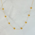 Dainty Golden Bead Flower Necklace - Waterproof Stainless Steel - Cart2u.ro