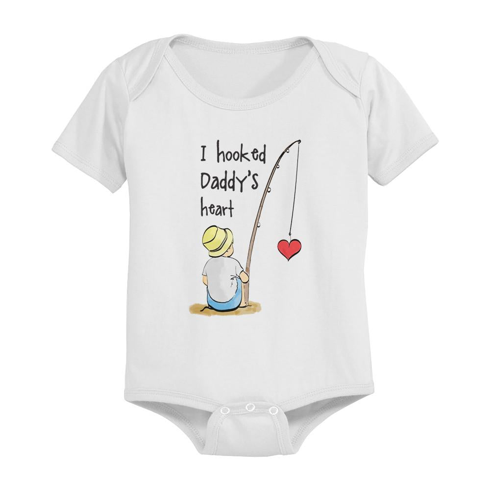 I Hooked Daddy's Heart Baby Bodysuit - Cart2u.ro
