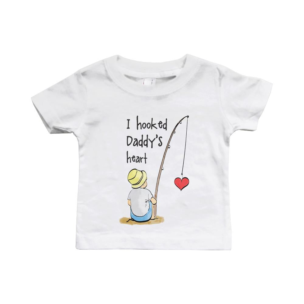 I Hooked Daddy's Heart Baby Shirt - Cart2u.ro