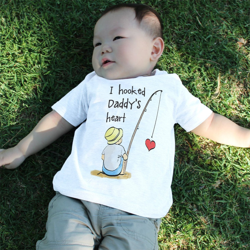 I Hooked Daddy's Heart Baby Shirt - Cart2u.ro
