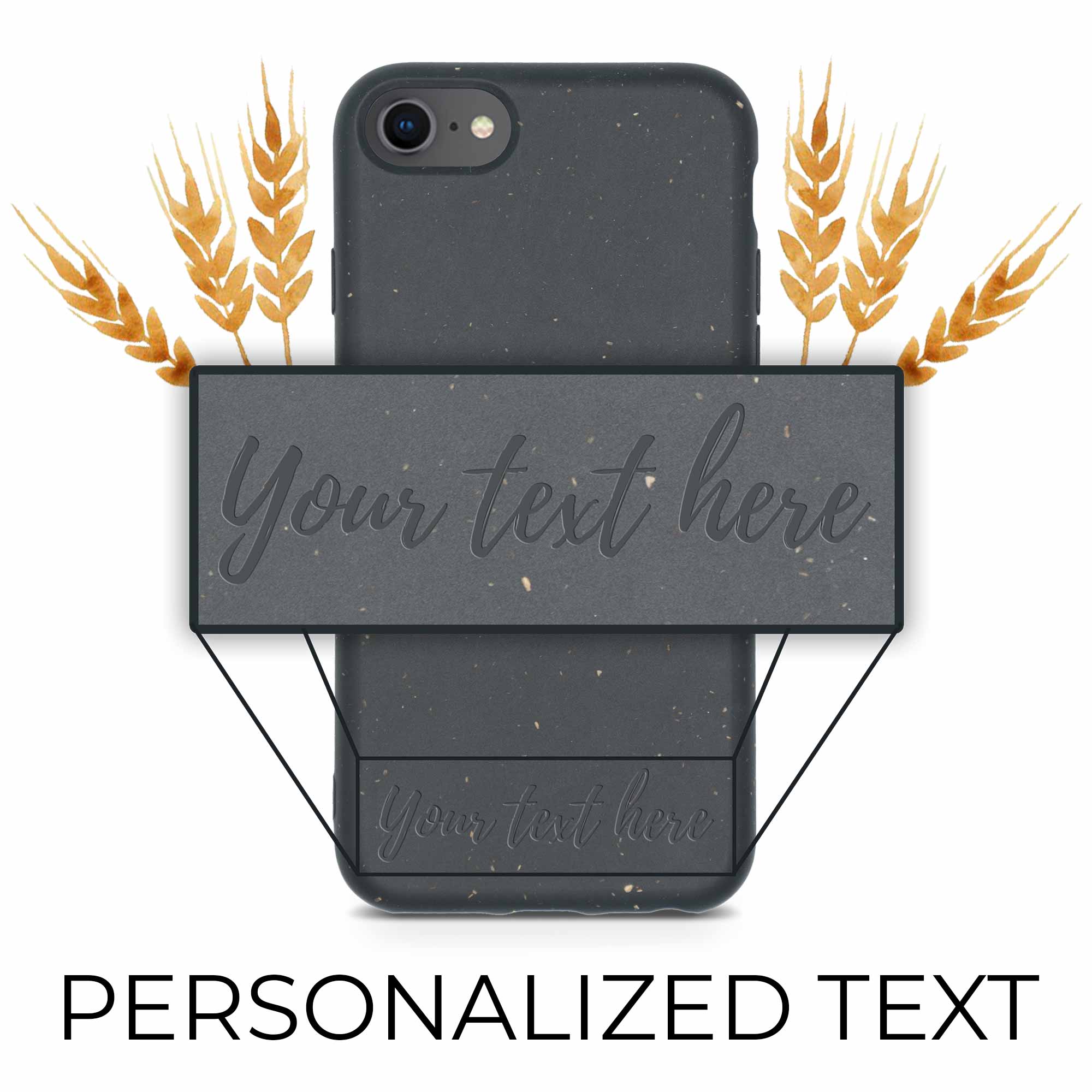 Husă de telefon personalizabilă, biodegradabilă - Neagră