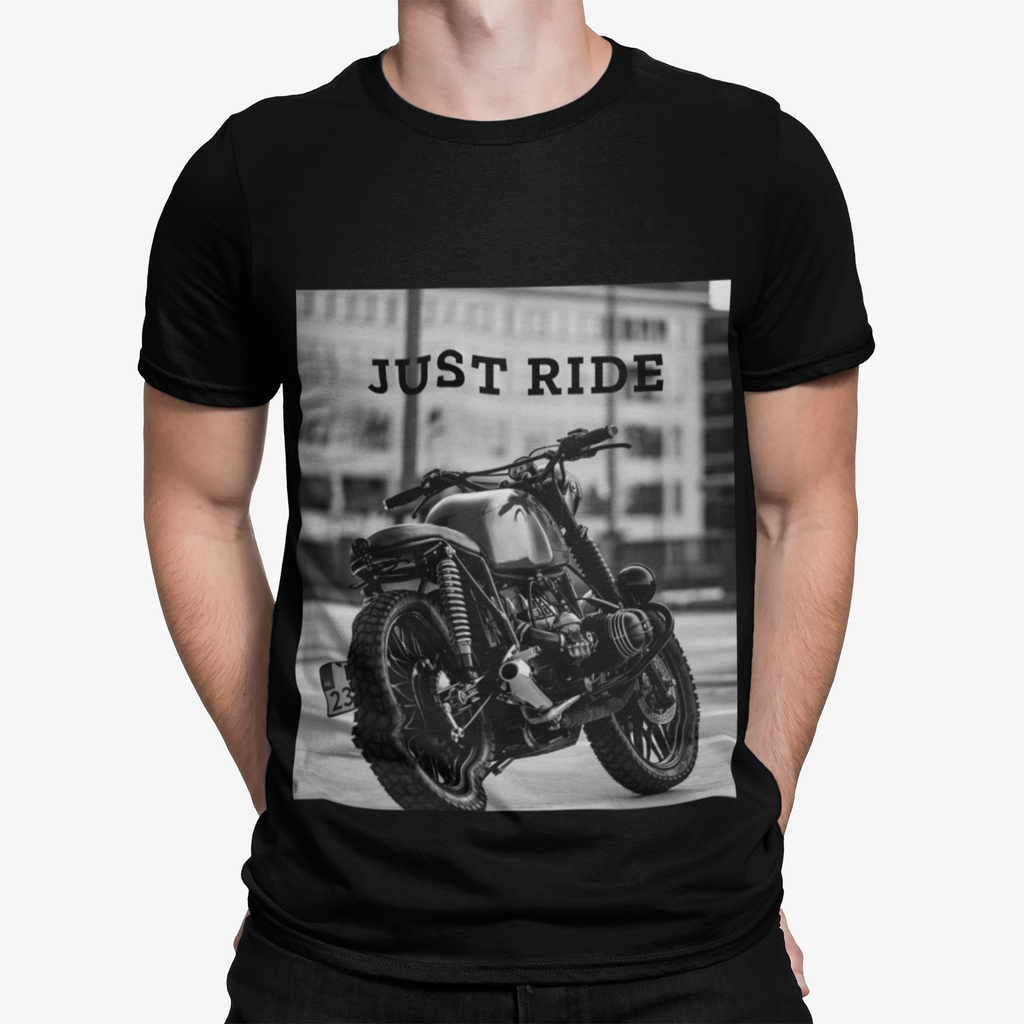 Motorcycle Just Ride Heavy Cotton T-Shirt - Cart2u.ro