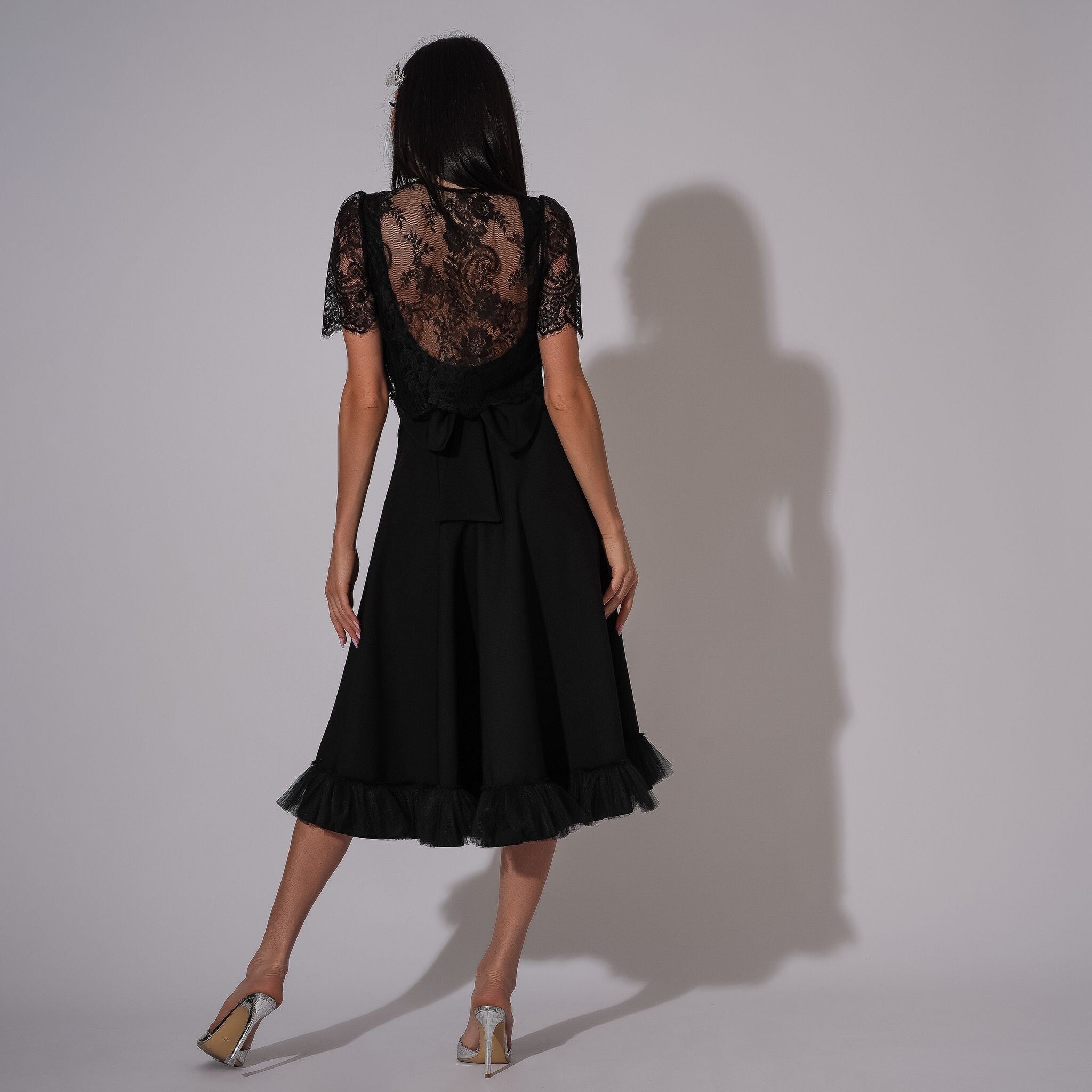 Bolero din dantela neagra Carolina D
