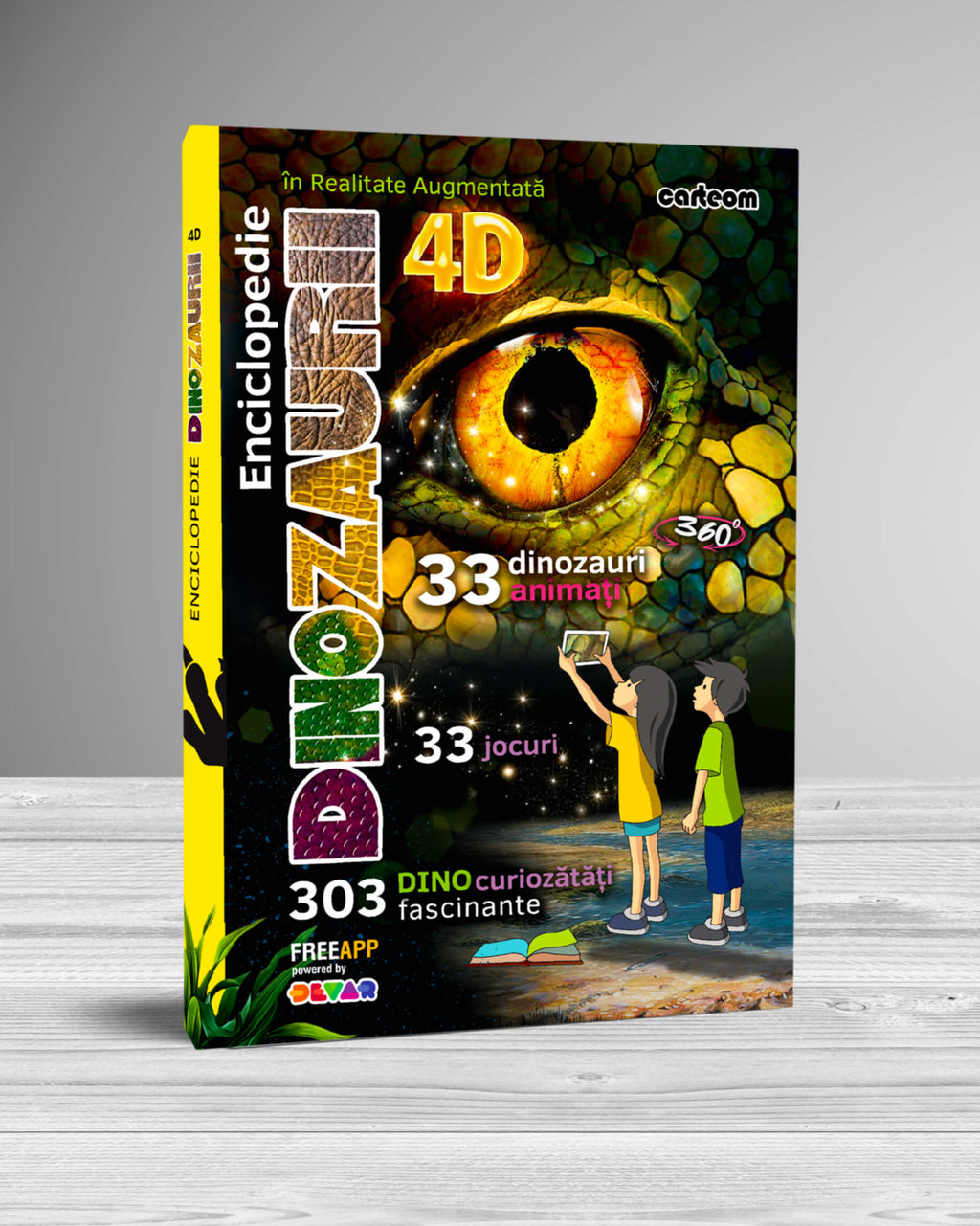 Dinozaurii-Enciclopedie cu Realitate Augmentată, 4D Carteom