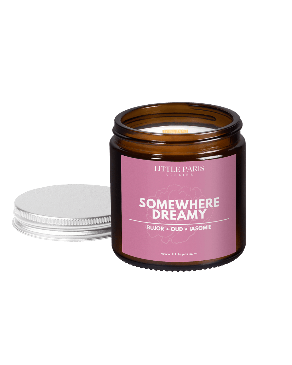 Lumânare parfumată Amber - Somewhere Dreamy - Bujor • Oud • Iasomie Little Paris Atelier