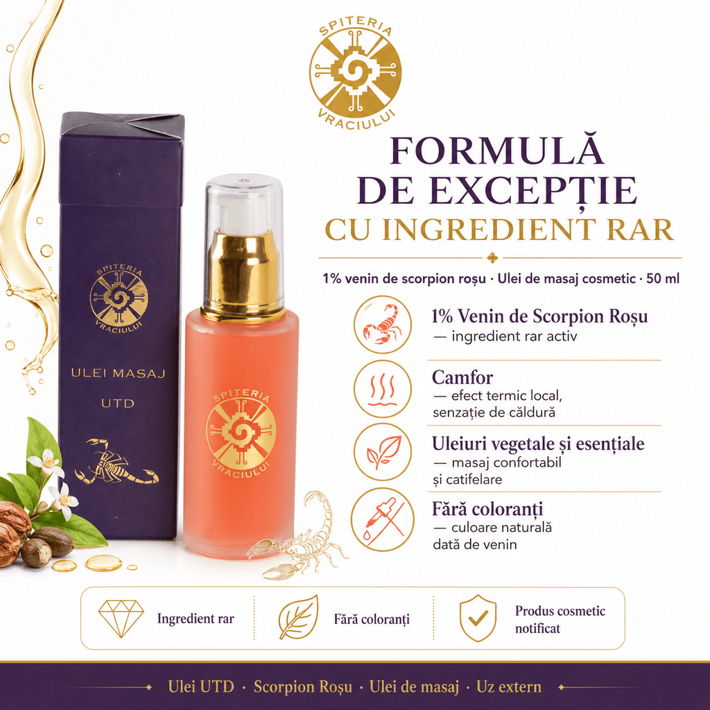 Ulei Masaj Terapeutic Natural – Dureri Articulare și Musculare | UTD Spiteria Vraciului