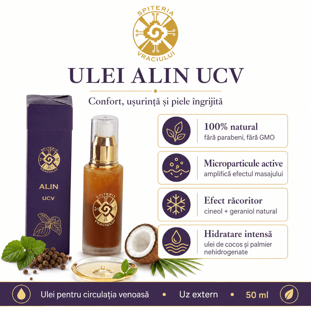 Ulei Natural pentru Varice și Circulație Venoasă – ALIN UCV Spiteria Vraciului