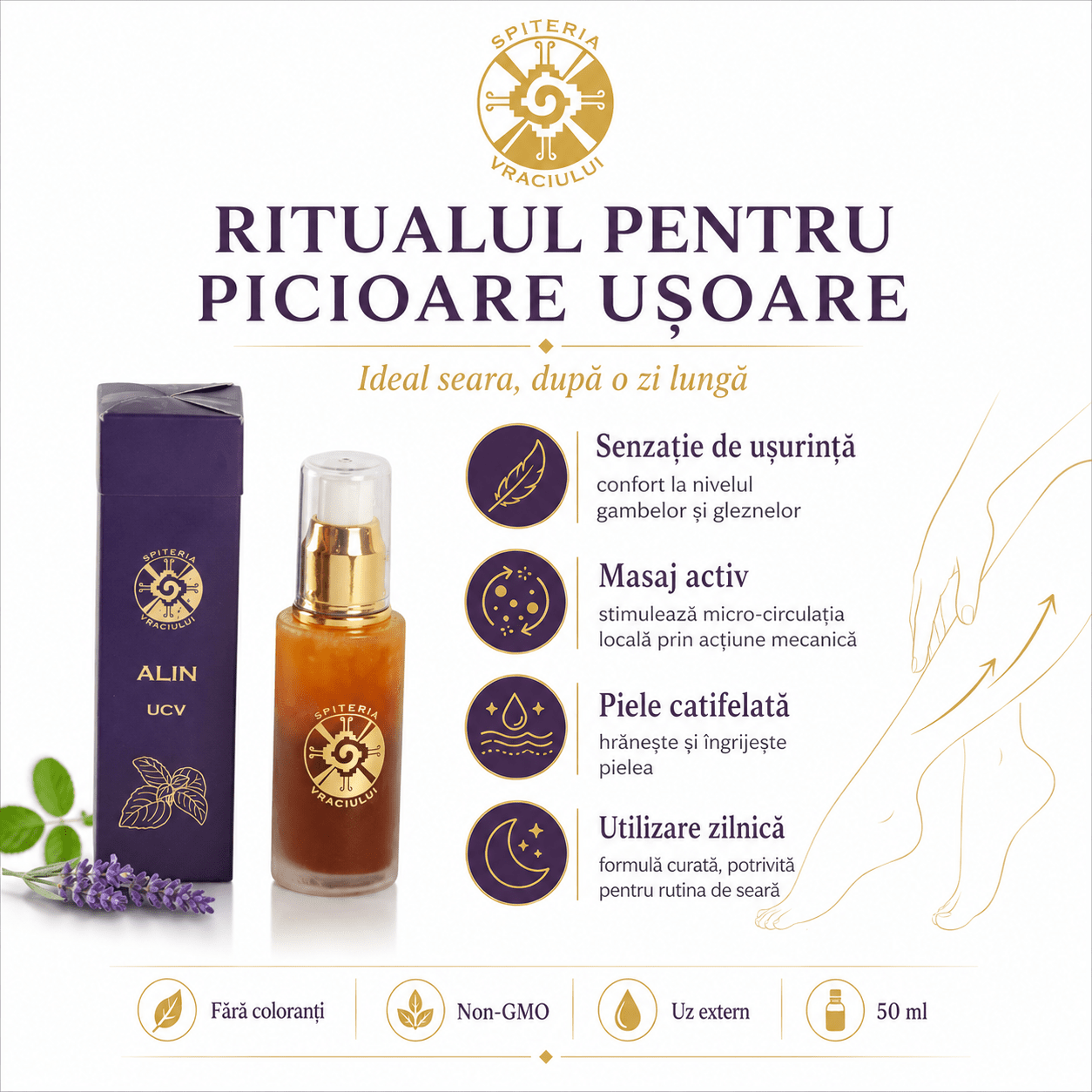 Ulei Natural pentru Varice și Circulație Venoasă – ALIN UCV Spiteria Vraciului