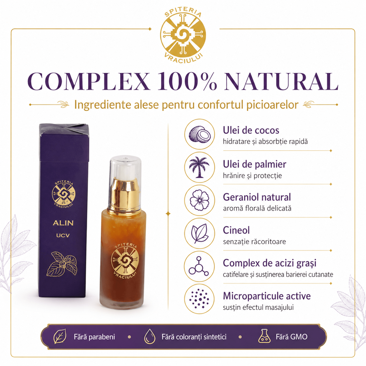 Ulei Natural pentru Varice și Circulație Venoasă – ALIN UCV Spiteria Vraciului