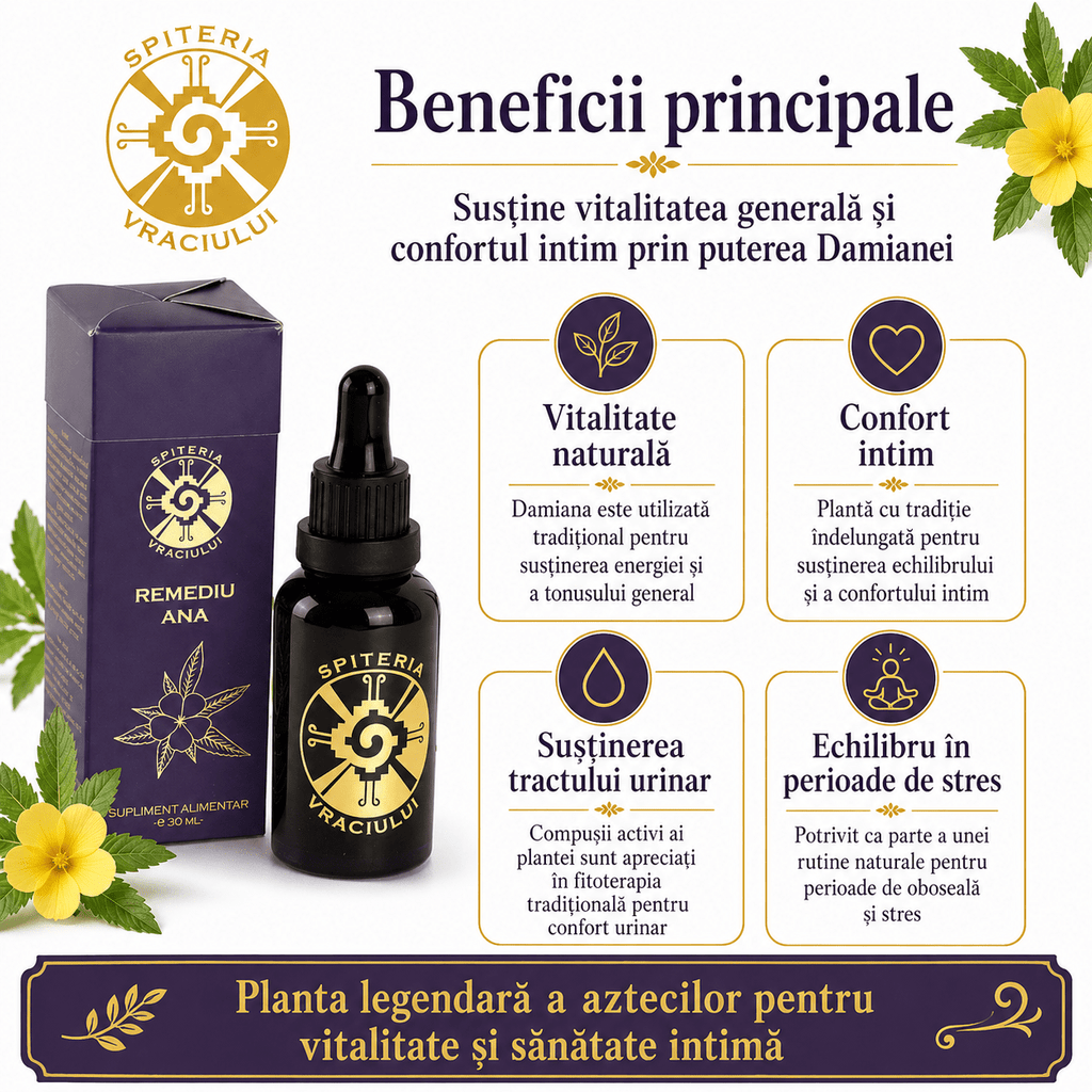 Remediu Natural Potență și Sănătate Intimă – Afrodisiac ANA | 30ml Spiteria Vraciului