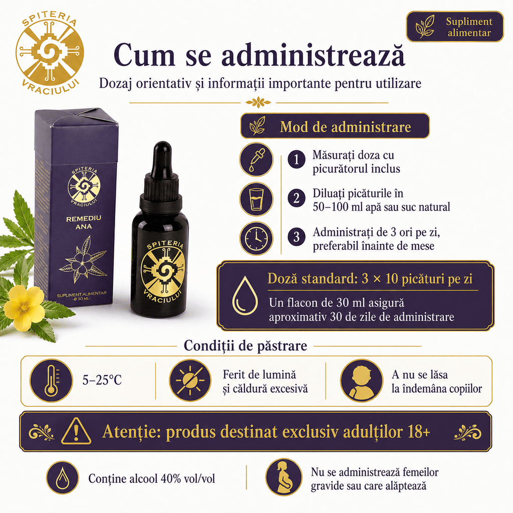Remediu Natural Potență și Sănătate Intimă – Afrodisiac ANA | 30ml Spiteria Vraciului