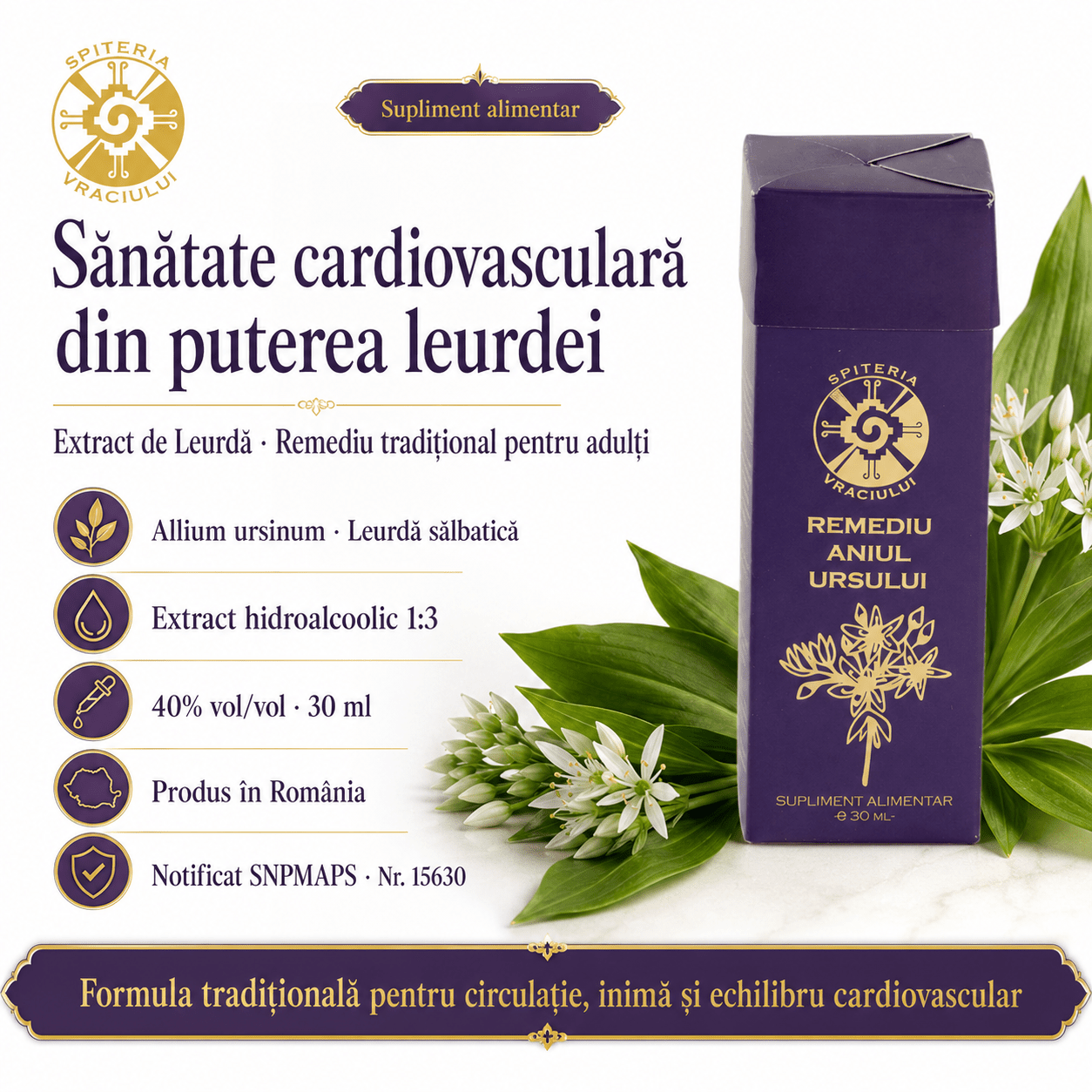 Remediu Natural Inimă și Circulație – ANIUL URSULUI | 30ml Spiteria Vraciului