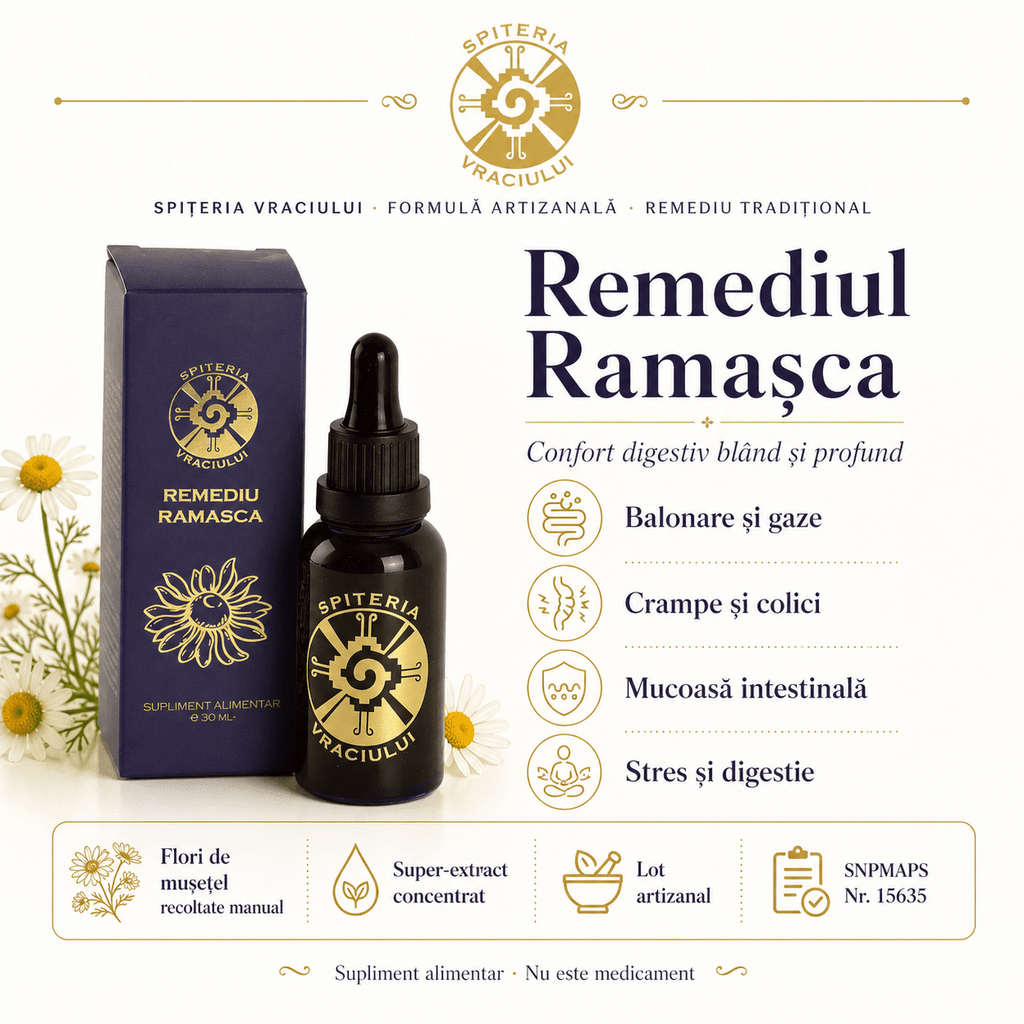 Remediu Natural Balonare, Constipație și Colon Iritabil – RAMAȘCA | 30ml Spiteria Vraciului