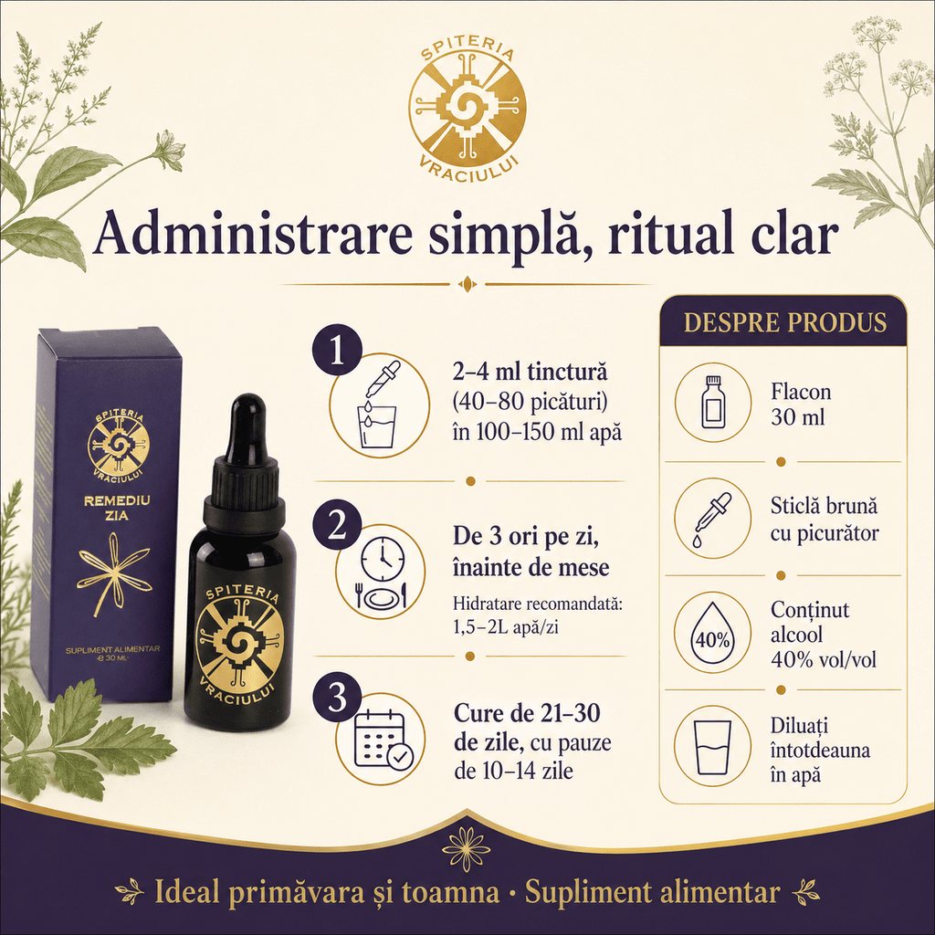 Remediu Natural Tonic Limfatic – ZIA | 30ml Spiteria Vraciului