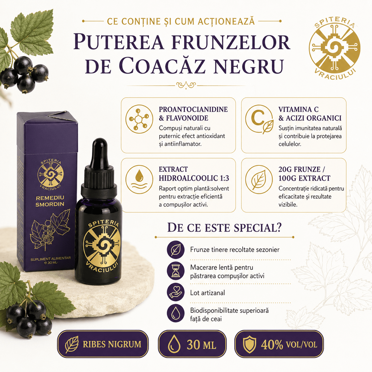 Remediu Natural Reumatism, Gută și Dureri Articulare – SMORDIN | 30ml Spiteria Vraciului