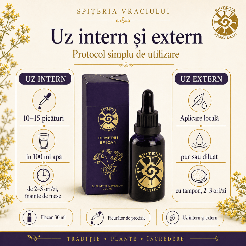 Remediu Natural Ficat și Detoxifiere Hepatică – SF. IOAN | 30ml Spiteria Vraciului