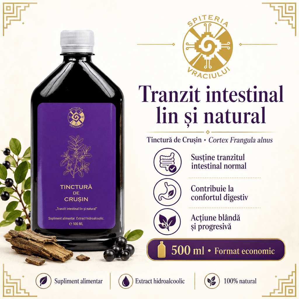 Tinctură de Crușin – Tranzit Intestinal Lin și Natural | Laxativ Blând 500ml Spiteria Vraciului