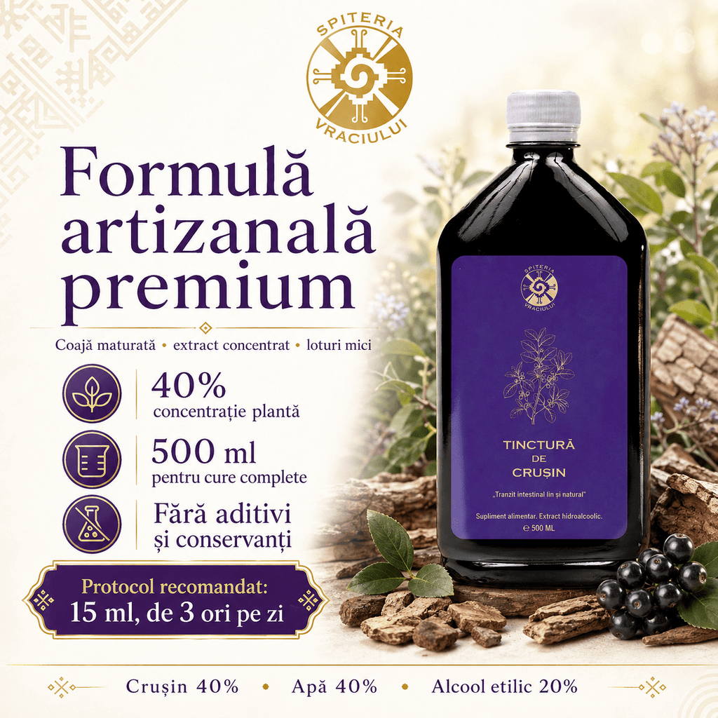 Tinctură de Crușin – Tranzit Intestinal Lin și Natural | Laxativ Blând 500ml Spiteria Vraciului