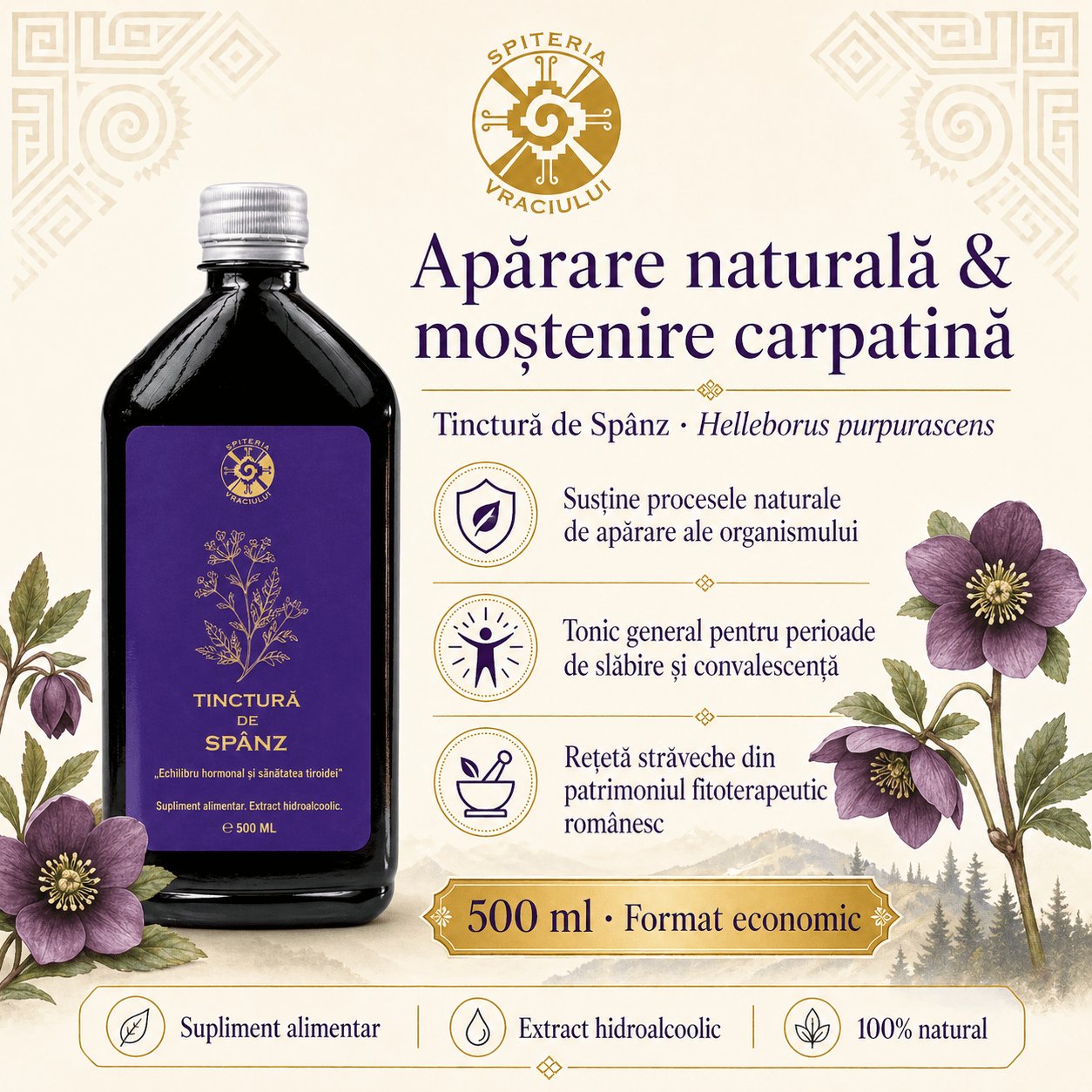 Tinctură de Spânz – Rețetă Străveche pentru Susținerea Organismului | 500ml Spiteria Vraciului