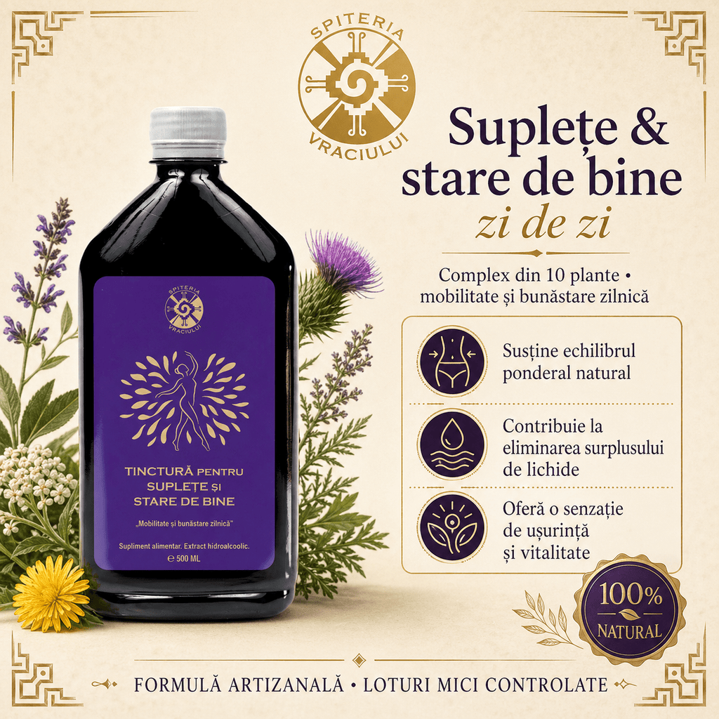 Tinctură pentru Suplețe Articulară și Mobilitate – Stare de Bine | 500ml Spiteria Vraciului