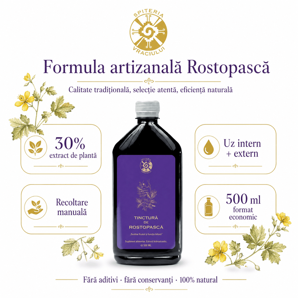 Tinctură de Rostopască – Susține Ficatul și Funcția Biliară | 500ml Spiteria Vraciului
