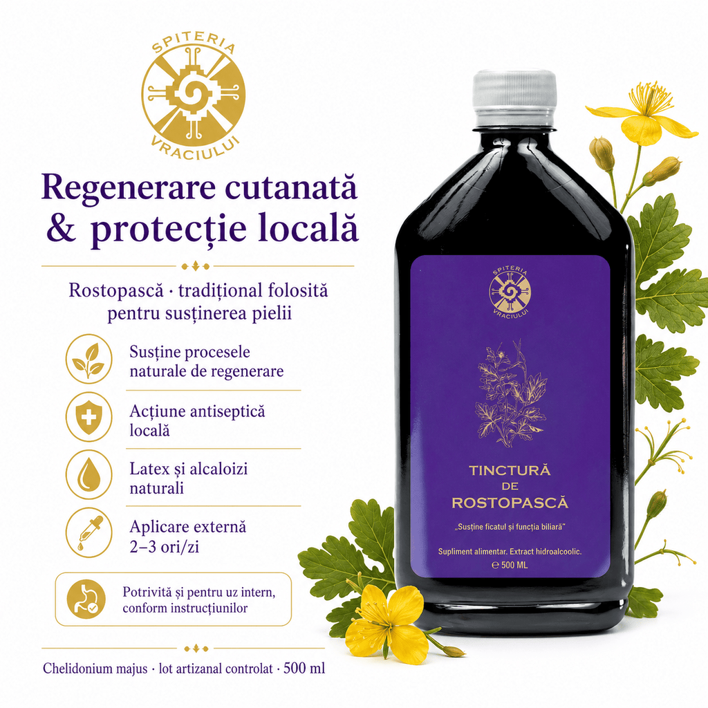 Tinctură de Rostopască – Susține Ficatul și Funcția Biliară | 500ml Spiteria Vraciului