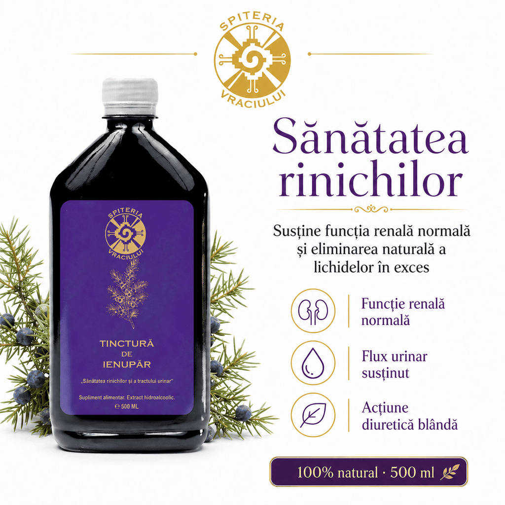 Tinctură de Ienupăr – Sănătatea Rinichilor și Tractului Urinar | 500ml Spiteria Vraciului