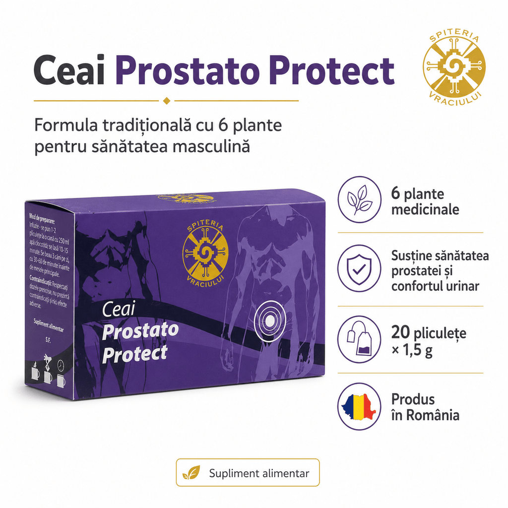 Ceai Natural Prostată – Prostato Protect | Sănătate Urinară Masculină Spiteria Vraciului