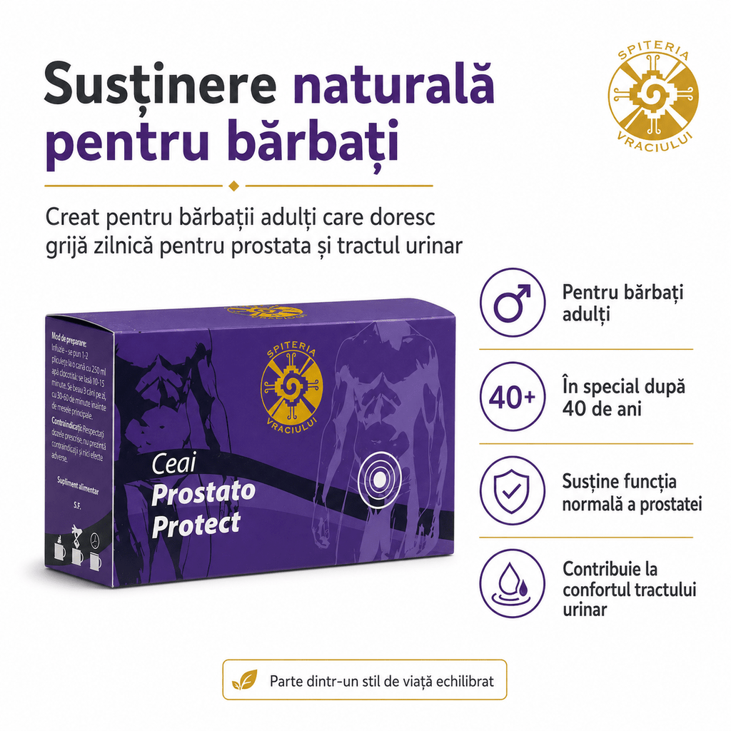 Ceai Natural Prostată – Prostato Protect | Sănătate Urinară Masculină Spiteria Vraciului