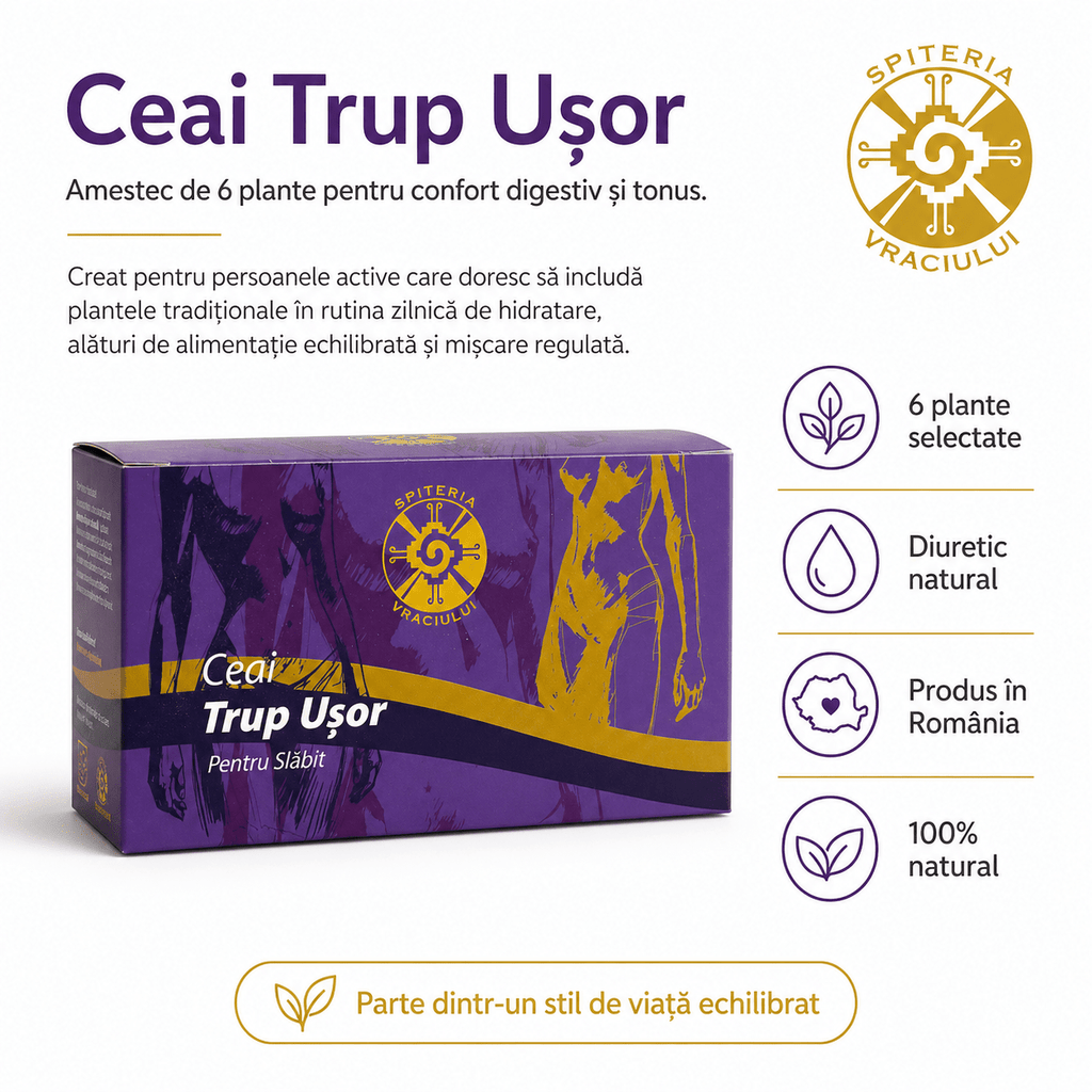Ceai Natural pentru Slăbit și Detoxifiere – Trup Ușor Spiteria Vraciului