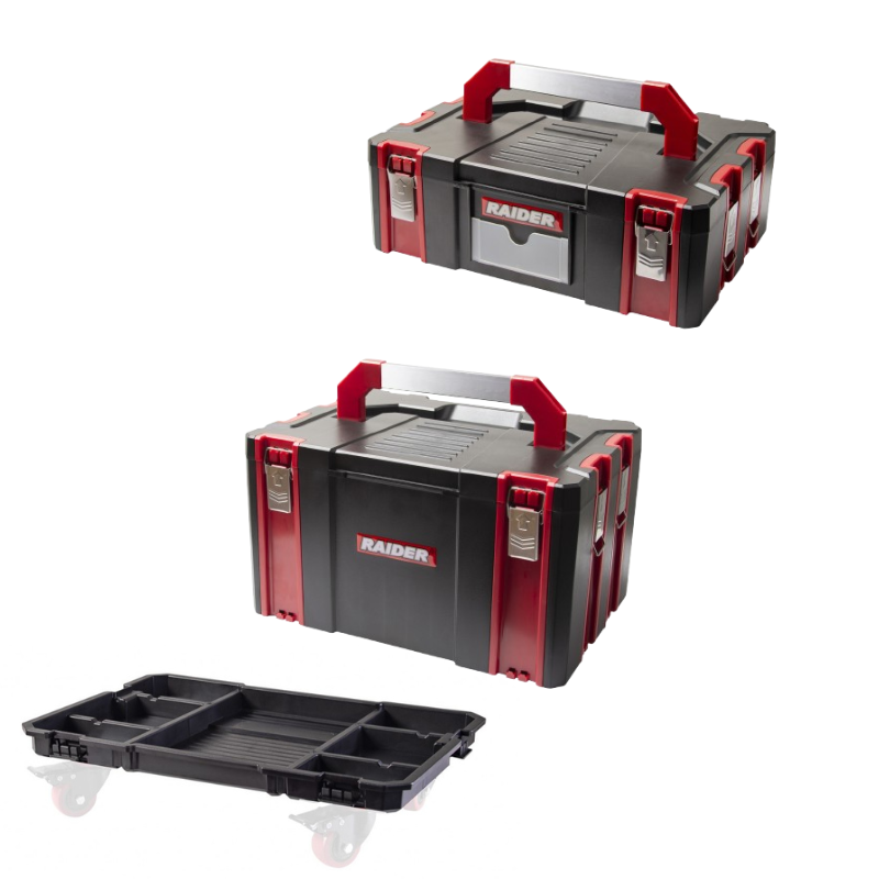 Raider sistem modular mobil combo 2 cutii si baza cu roti R20 - O baterie, multe posibilitati!