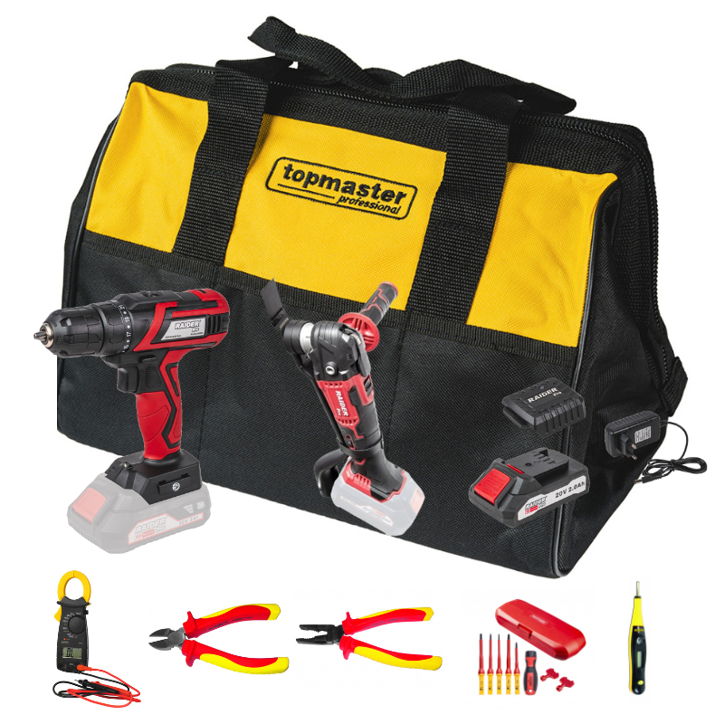 Trusă profesională pentru electricieni echipata cu 14 unelte R20 - O baterie, multe posibilitati!