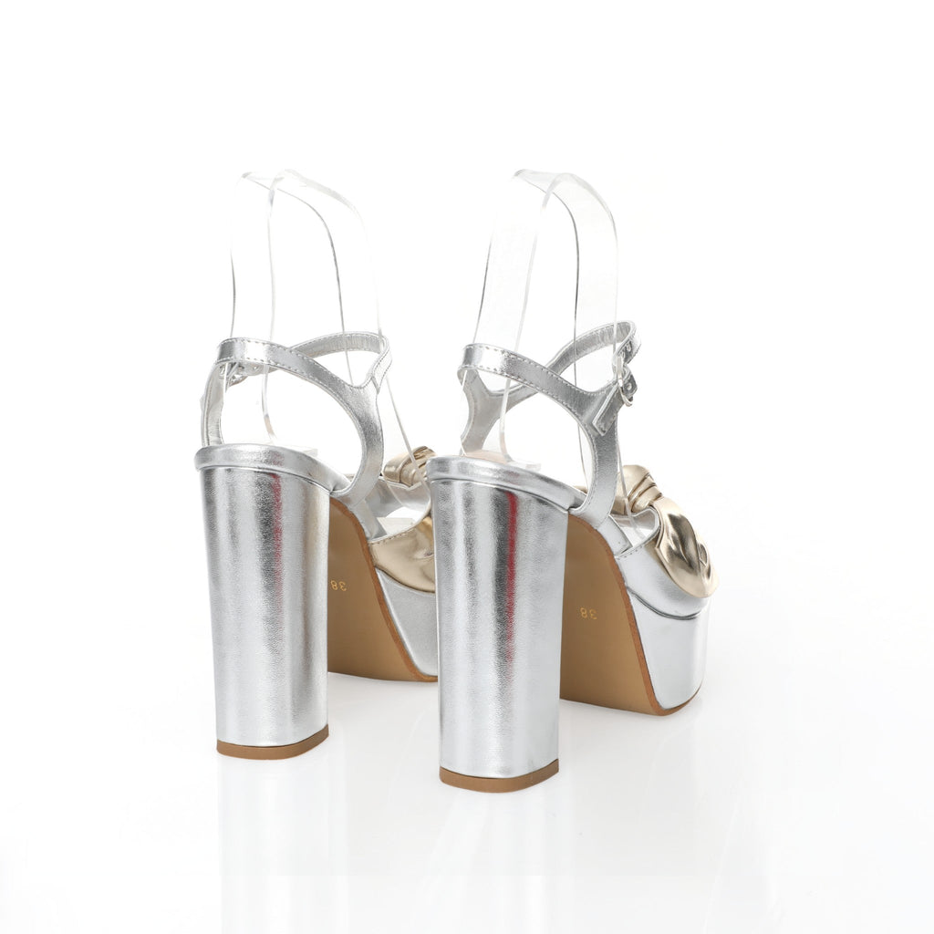 Platform Sandal Argent | Bi-Metallic FARFA