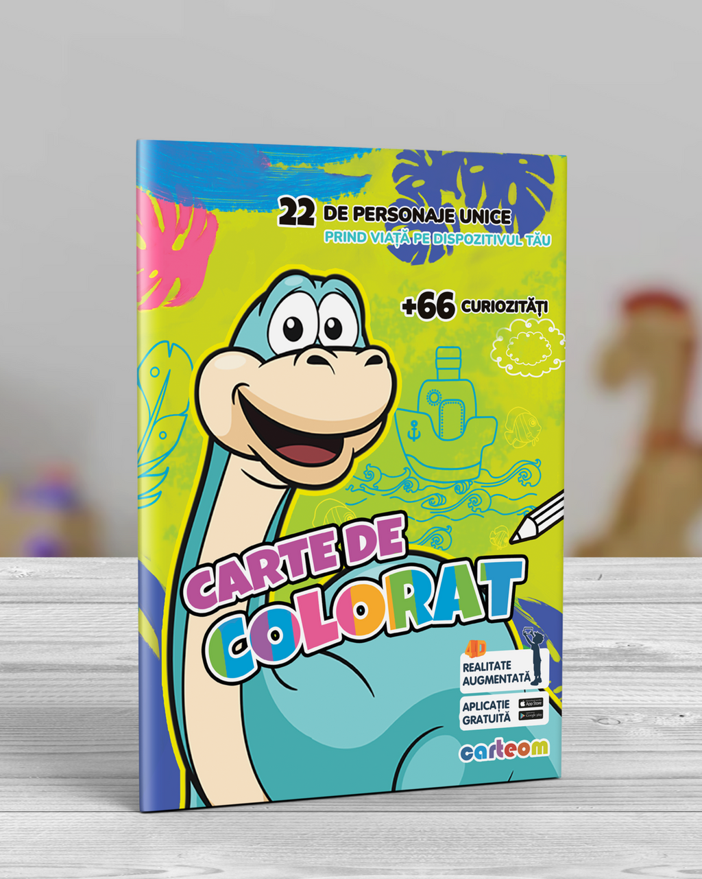 Carte de colorat cu Realitate Augmentată, 4D Carteom