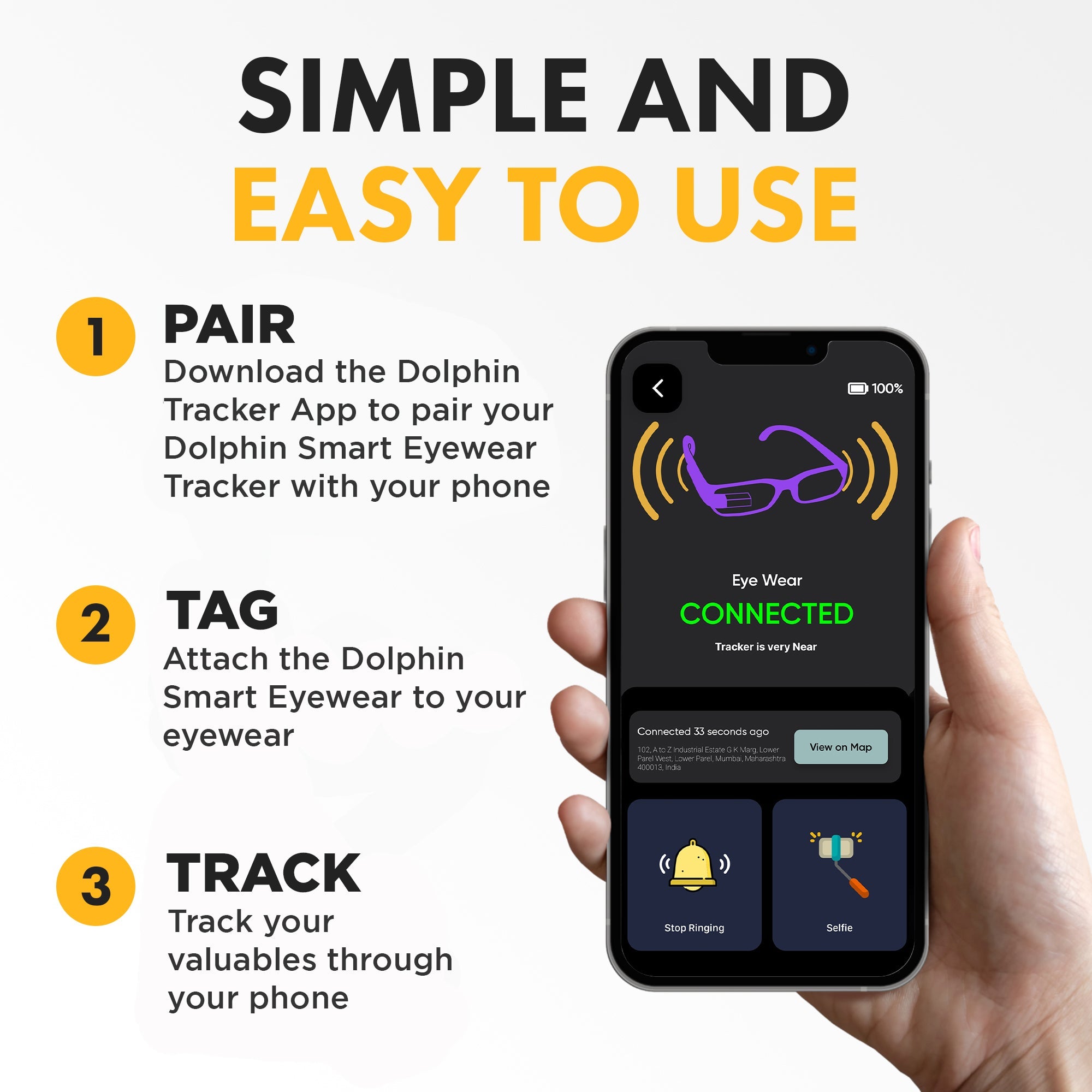 Dolphin Eyewear Finder for Android – Bluetooth Tracker for Glasses - Cart2u.ro