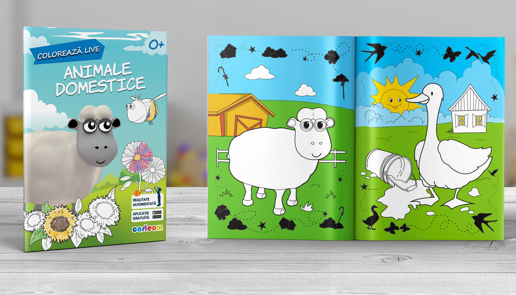 Animale Domestice - Carte de colorat cu Realitate Augmentată, 4D Carteom