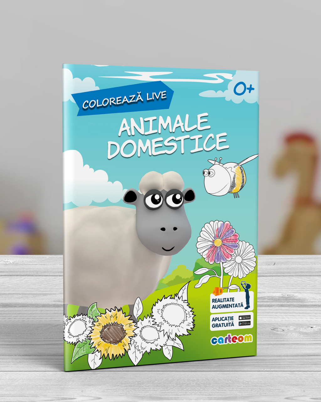 Animale Domestice - Carte de colorat cu Realitate Augmentată, 4D Carteom