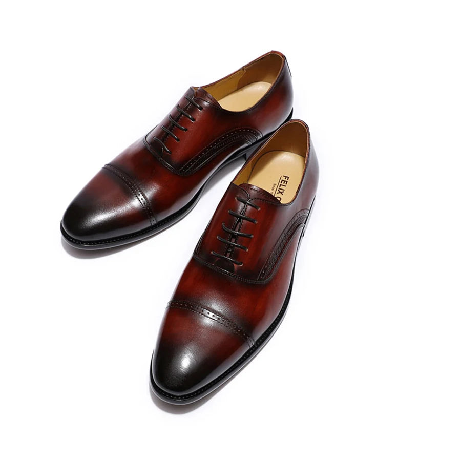 High Quality Handmade Genuine Leather Shoes for Men Lace-Up Oxford - Cart2u.ro
