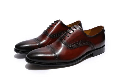 High Quality Handmade Genuine Leather Shoes for Men Lace-Up Oxford - Cart2u.ro