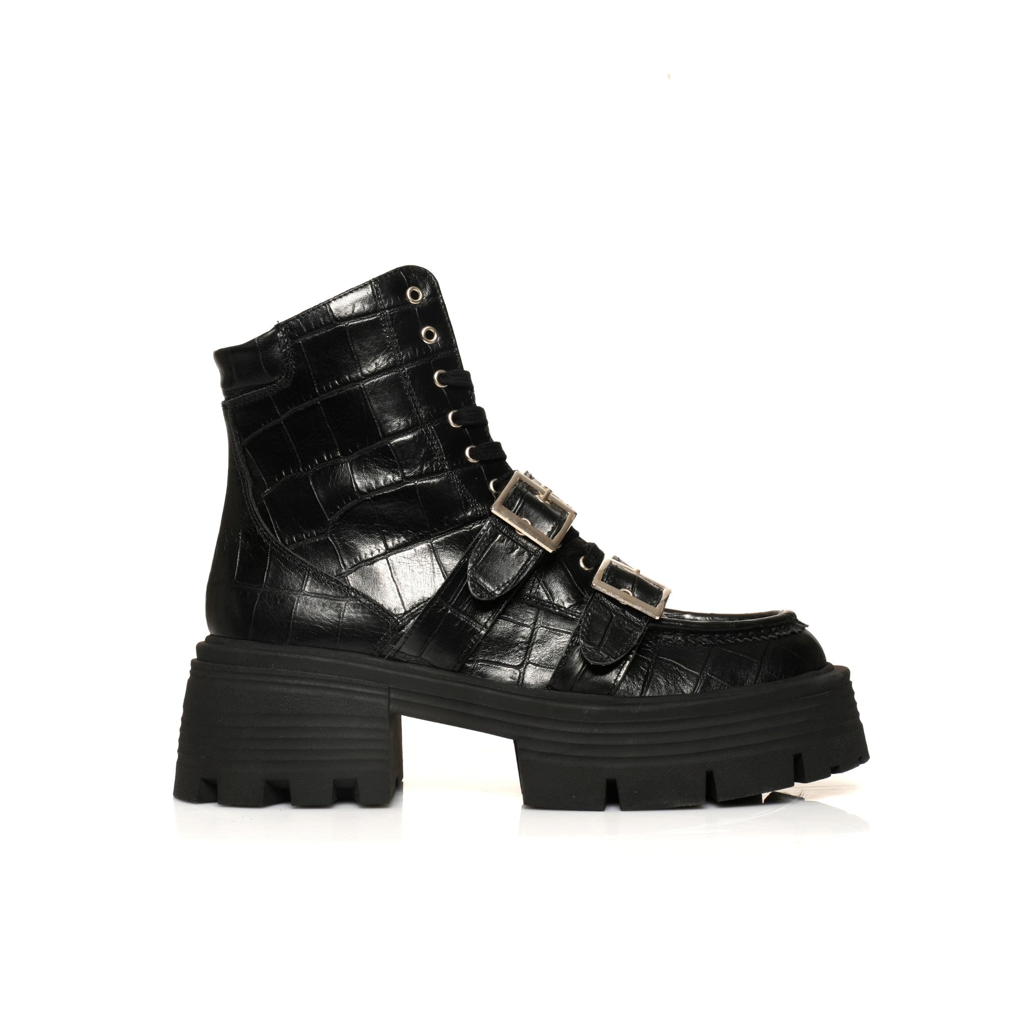 Brodequin Croco Noir FARFA