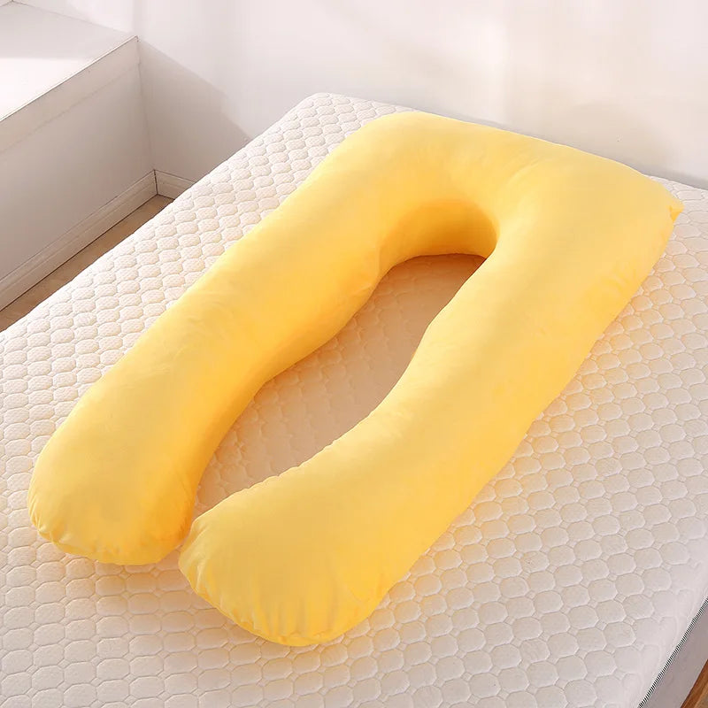 Bubble Kiss U-Shape Large Pregnancy Pillows Cotton Sleep Support Pear Poppy