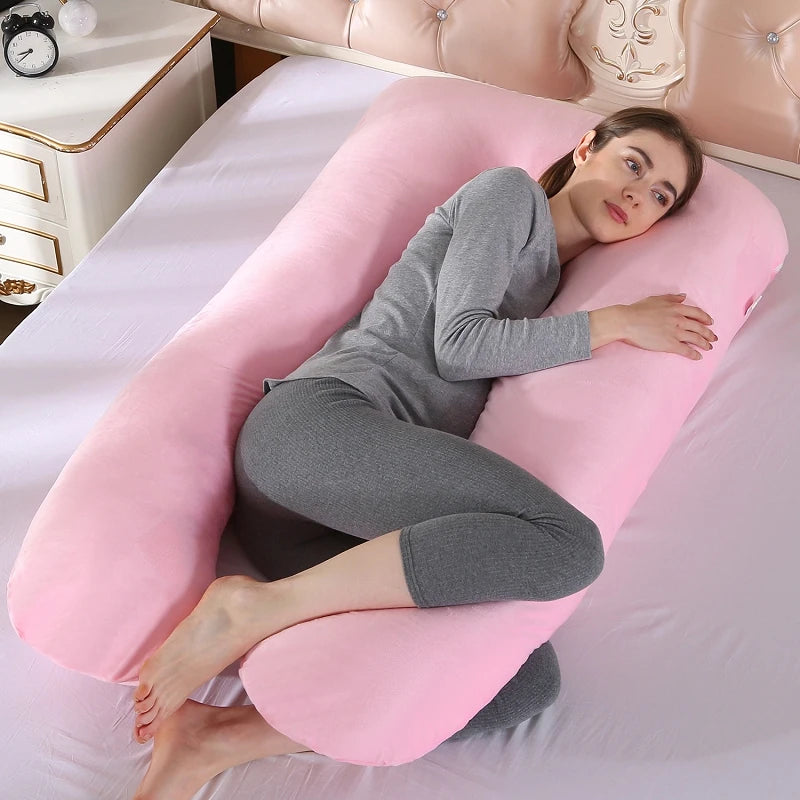 Bubble Kiss U-Shape Large Pregnancy Pillows Cotton Sleep Support Pear Poppy
