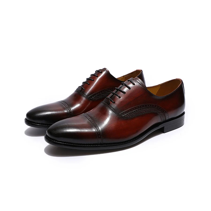 High Quality Handmade Genuine Leather Shoes for Men Lace-Up Oxford - Cart2u.ro
